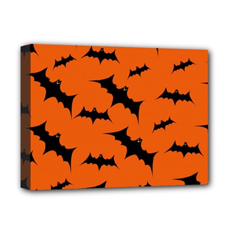 Halloween Card With Bats Flying Pattern Deluxe Canvas 16  x 12  (Stretched)  from ArtsNow.com