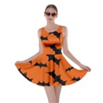 Halloween Card With Bats Flying Pattern Skater Dress
