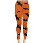 Halloween Card With Bats Flying Pattern Everyday Leggings 