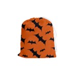 Halloween Card With Bats Flying Pattern Drawstring Pouch (Medium)