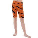 Halloween Card With Bats Flying Pattern Kids  Mid Length Swim Shorts