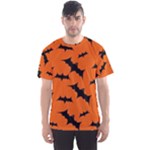Halloween Card With Bats Flying Pattern Men s Sport Mesh T-Shirt