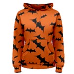 Halloween Card With Bats Flying Pattern Women s Pullover Hoodie
