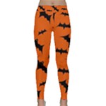 Halloween Card With Bats Flying Pattern Classic Yoga Leggings