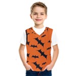 Halloween Card With Bats Flying Pattern Kids  Basketball Tank Top