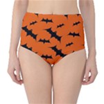 Halloween Card With Bats Flying Pattern Classic High-Waist Bikini Bottoms