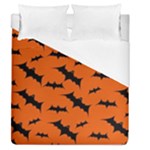 Halloween Card With Bats Flying Pattern Duvet Cover (Queen Size)