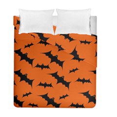 Halloween Card With Bats Flying Pattern Duvet Cover Double Side (Full/ Double Size) from ArtsNow.com