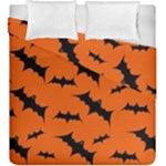 Halloween Card With Bats Flying Pattern Duvet Cover Double Side (King Size)