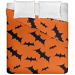 Halloween Card With Bats Flying Pattern Duvet Cover Double Side (California King Size)