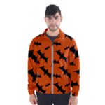 Halloween Card With Bats Flying Pattern Men s Windbreaker