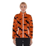 Halloween Card With Bats Flying Pattern Women s Bomber Jacket