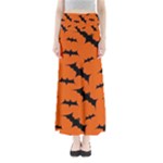 Halloween Card With Bats Flying Pattern Full Length Maxi Skirt