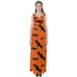 Halloween Card With Bats Flying Pattern Empire Waist Maxi Dress