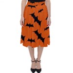 Halloween Card With Bats Flying Pattern Classic Midi Skirt