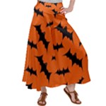 Halloween Card With Bats Flying Pattern Women s Satin Palazzo Pants