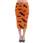 Halloween Card With Bats Flying Pattern Midi Pencil Skirt