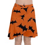 Halloween Card With Bats Flying Pattern Chiffon Wrap Front Skirt