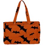 Halloween Card With Bats Flying Pattern Canvas Work Bag