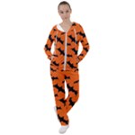 Halloween Card With Bats Flying Pattern Women s Tracksuit