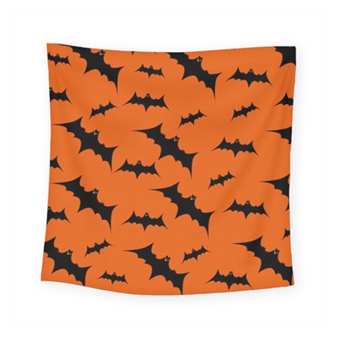 Halloween Card With Bats Flying Pattern Square Tapestry (Small) from ArtsNow.com