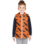 Halloween Card With Bats Flying Pattern Kids  Hooded Puffer Vest