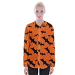 Halloween Card With Bats Flying Pattern Womens Long Sleeve Shirt