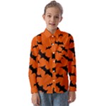 Halloween Card With Bats Flying Pattern Kids  Long Sleeve Shirt