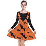 Halloween Card With Bats Flying Pattern Plunge Pinafore Dress