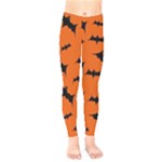 Halloween Card With Bats Flying Pattern Kids  Leggings