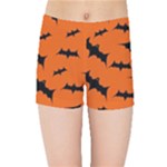 Halloween Card With Bats Flying Pattern Kids  Sports Shorts