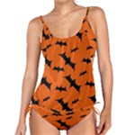Halloween Card With Bats Flying Pattern Tankini Set