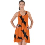 Halloween Card With Bats Flying Pattern Show Some Back Chiffon Dress