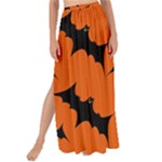 Halloween Card With Bats Flying Pattern Maxi Chiffon Tie-Up Sarong