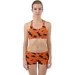 Halloween Card With Bats Flying Pattern Back Web Gym Set