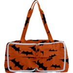 Halloween Card With Bats Flying Pattern Multi Function Bag