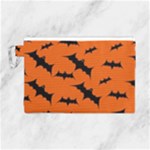Halloween Card With Bats Flying Pattern Canvas Cosmetic Bag (Large)