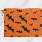 Halloween Card With Bats Flying Pattern Canvas Cosmetic Bag (XXXL)