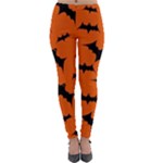 Halloween Card With Bats Flying Pattern Lightweight Velour Leggings