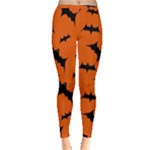 Halloween Card With Bats Flying Pattern Inside Out Leggings