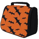 Halloween Card With Bats Flying Pattern Full Print Travel Pouch (Big)