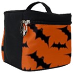 Halloween Card With Bats Flying Pattern Make Up Travel Bag (Big)