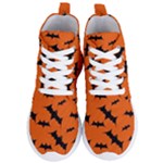 Halloween Card With Bats Flying Pattern Women s Lightweight High Top Sneakers