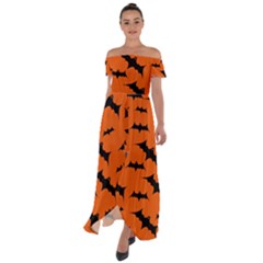 Off Shoulder Open Front Chiffon Dress 