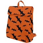 Halloween Card With Bats Flying Pattern Flap Top Backpack