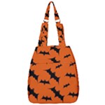 Halloween Card With Bats Flying Pattern Center Zip Backpack