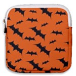 Halloween Card With Bats Flying Pattern Mini Square Pouch