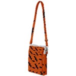 Halloween Card With Bats Flying Pattern Multi Function Travel Bag