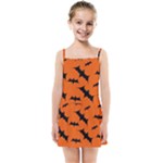 Halloween Card With Bats Flying Pattern Kids  Summer Sun Dress