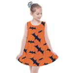 Halloween Card With Bats Flying Pattern Kids  Summer Dress